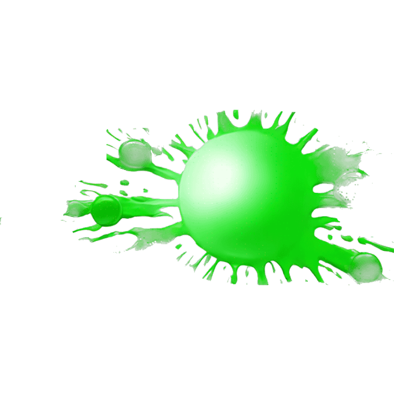 Green circular splatter on white background emoji