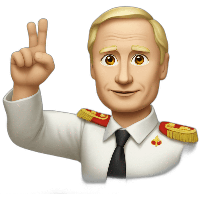 Vladimir Poutine raising his hand emoji