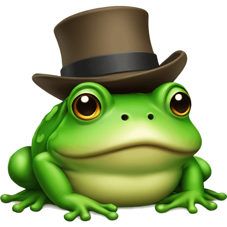 fat frog with hat emoji