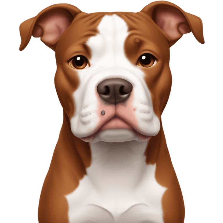 Red brown pitbull with white face down the middle  emoji