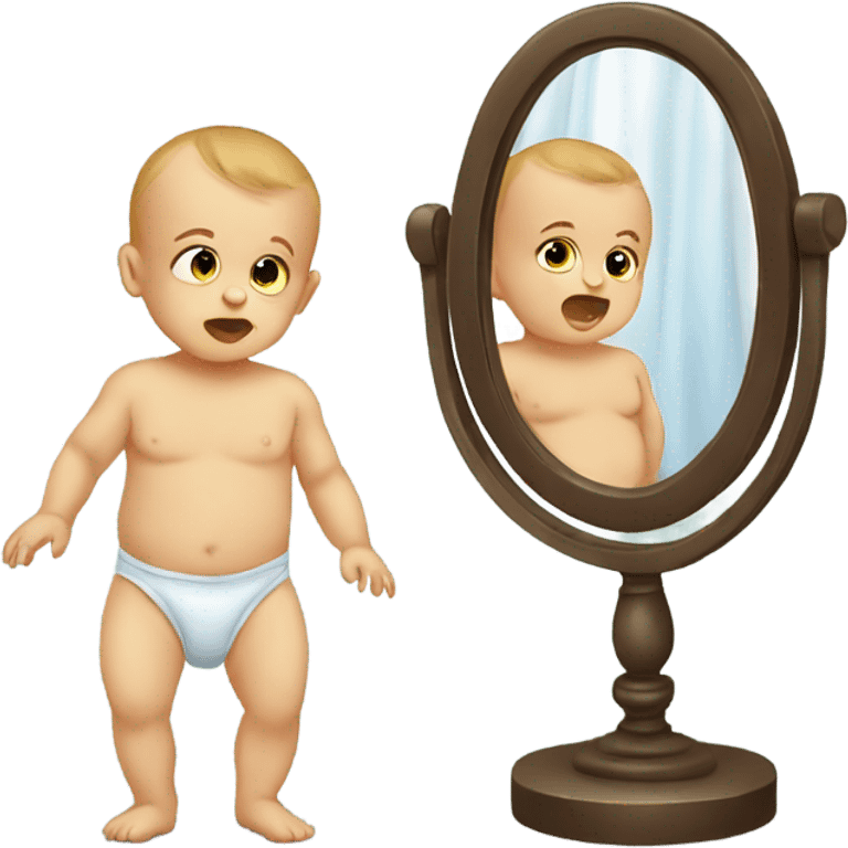 Baby staring at a mirror emoji