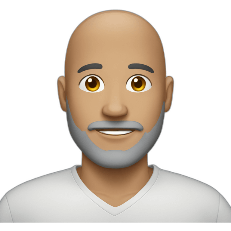 bald guy, gray goatee emoji