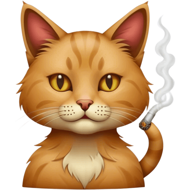 Cat smoking weed emoji