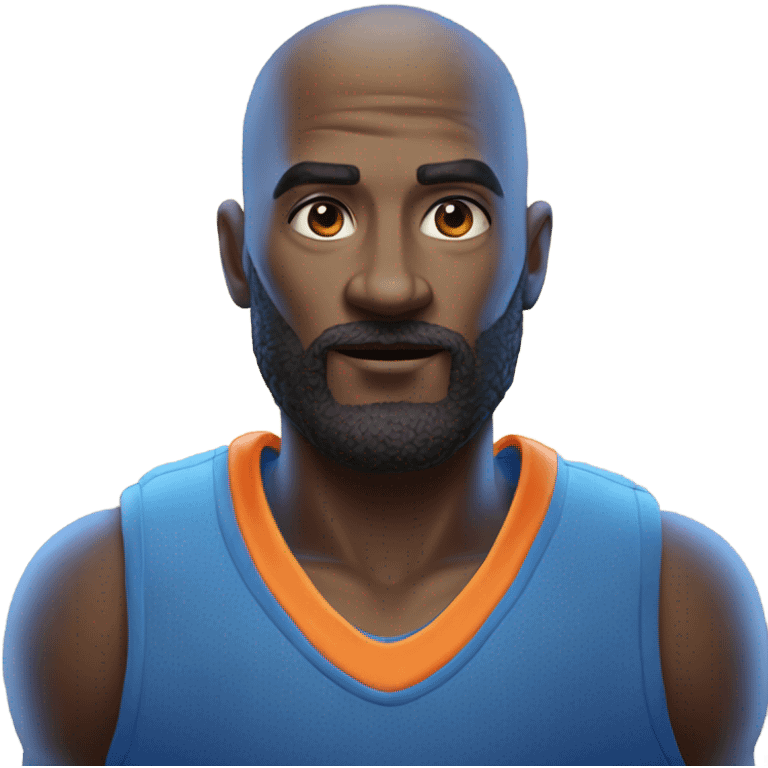 A blue and orange basketball God! emoji