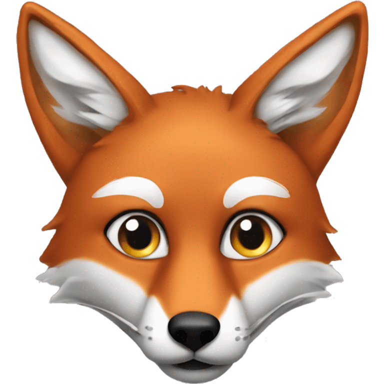 Make a fox with a white spot on his eye inspired by the original fox emoji  emoji