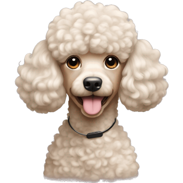 poodle. beige hair. airpod max emoji