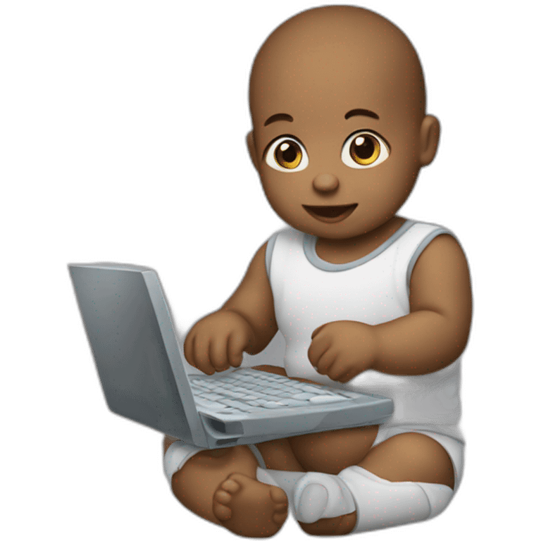 an infant using a computer emoji