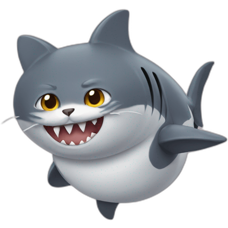 a cat in a shark costume emoji