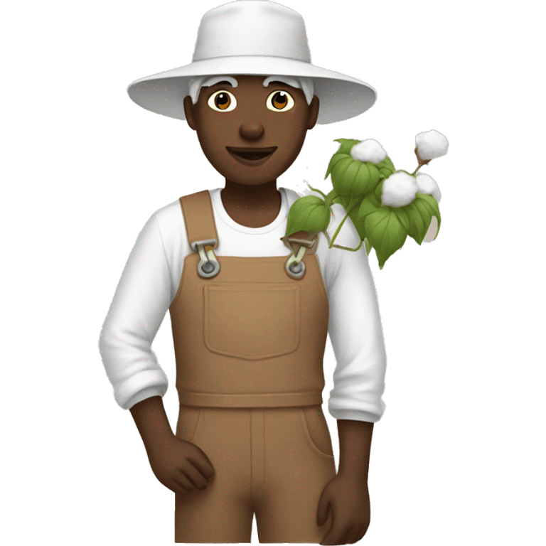 Person farming cotton emoji