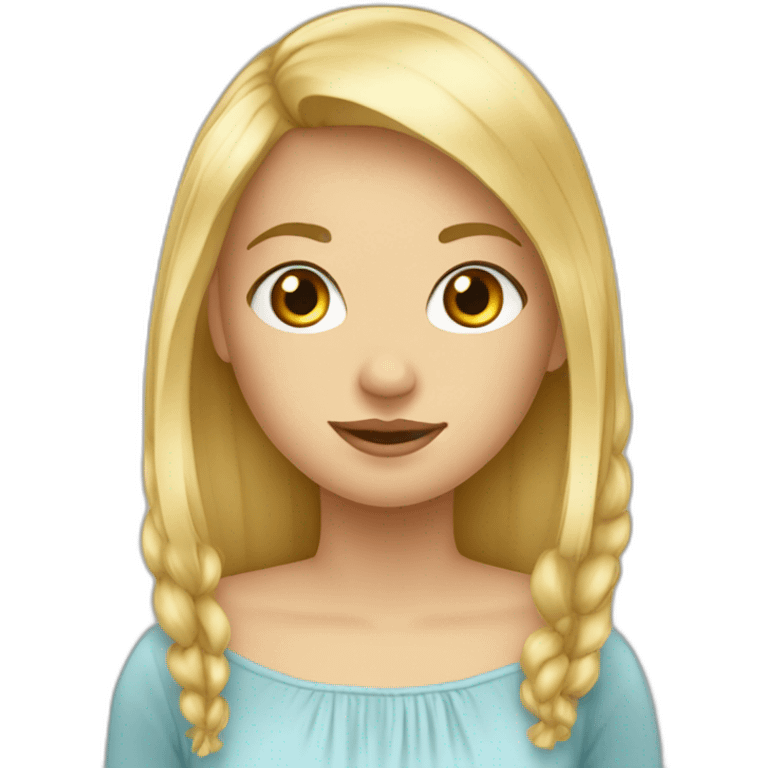 Fille de 14 ans blonde avec frange rideau emoji