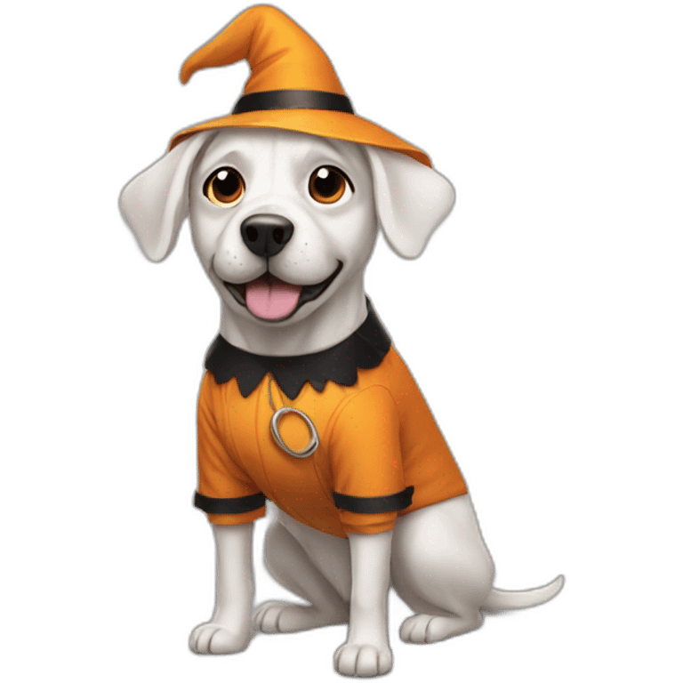 a dog in a halloween costume emoji