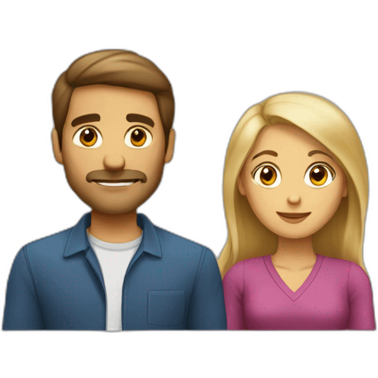 Femme brune et homme blond qui s’embrasse emoji