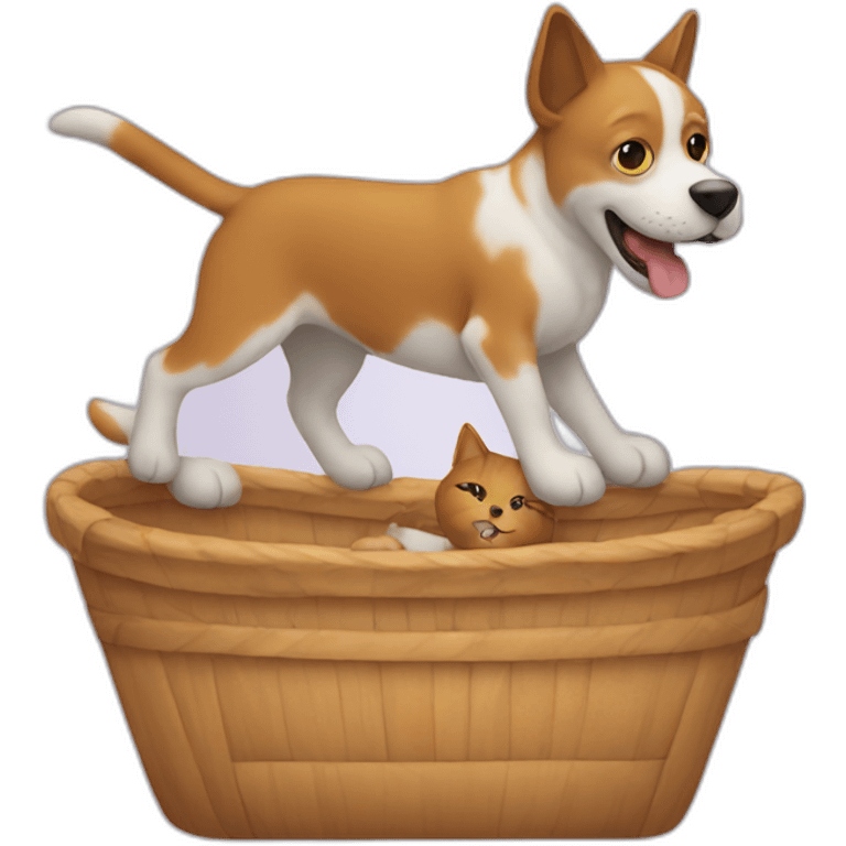 dog riding on a cat emoji