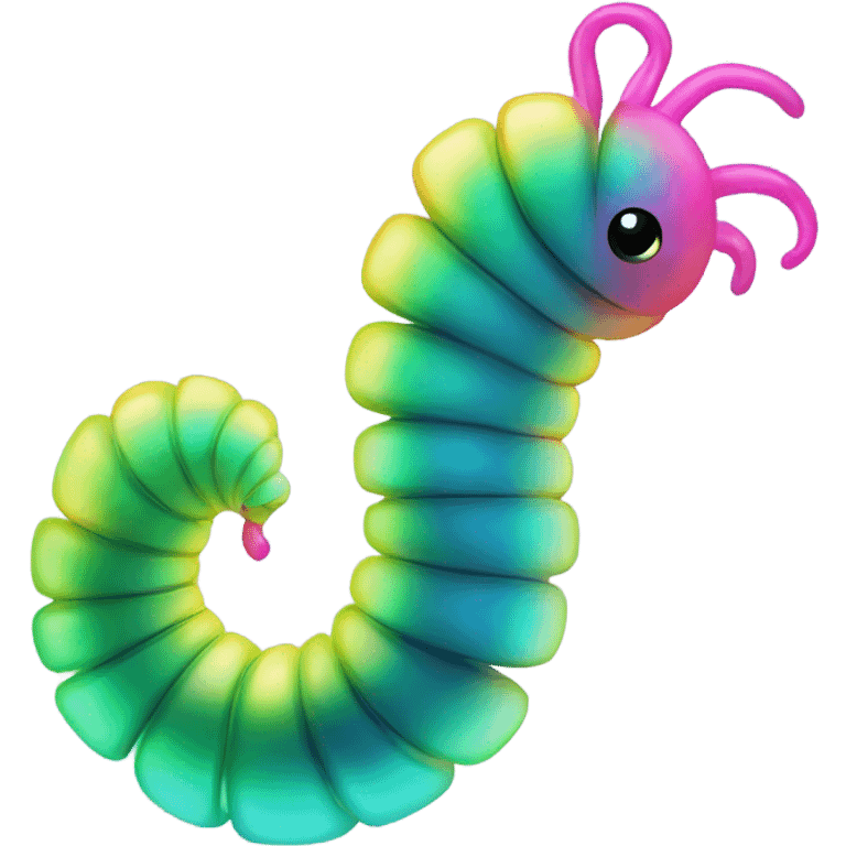 Neon worm emoji