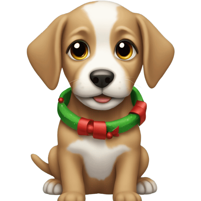 Christmas puppy emoji