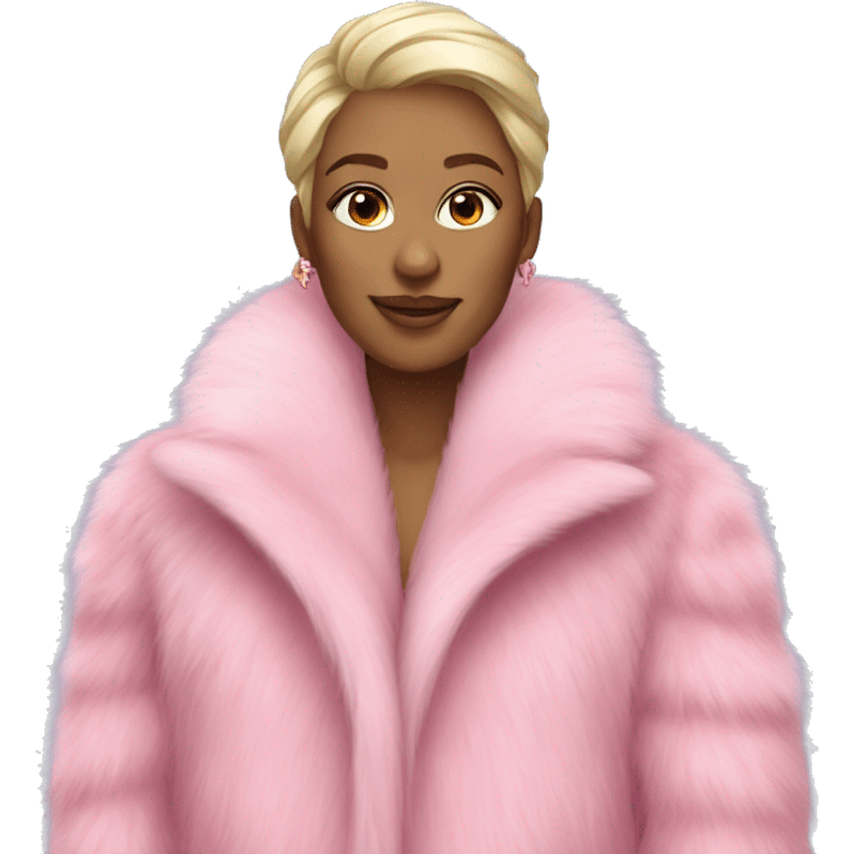 Luxurious Pink fur coat emoji