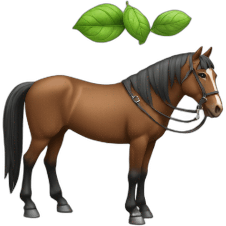 Un cheval verte qui boit un coca emoji