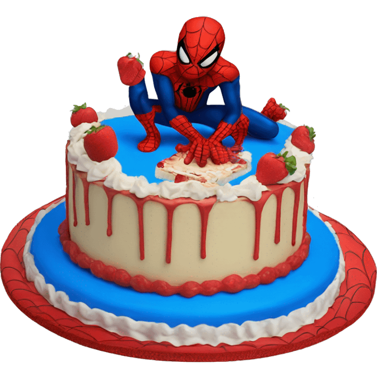 Torta de cumpleaños de Spider-Man  emoji