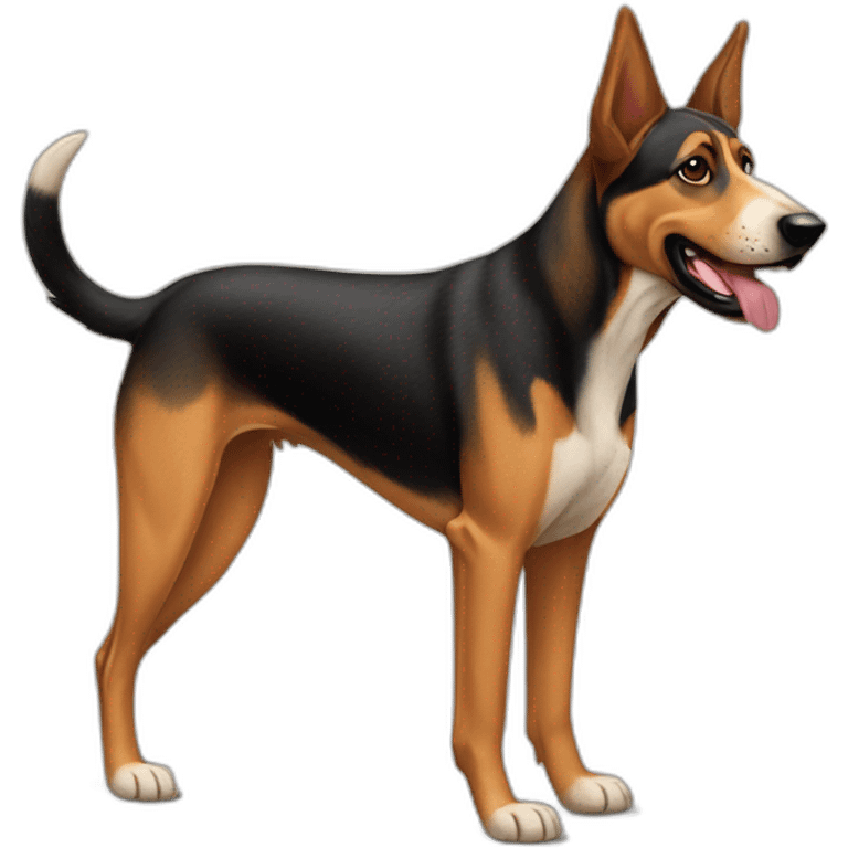 coonhound and German shepherd mix dog walking emoji