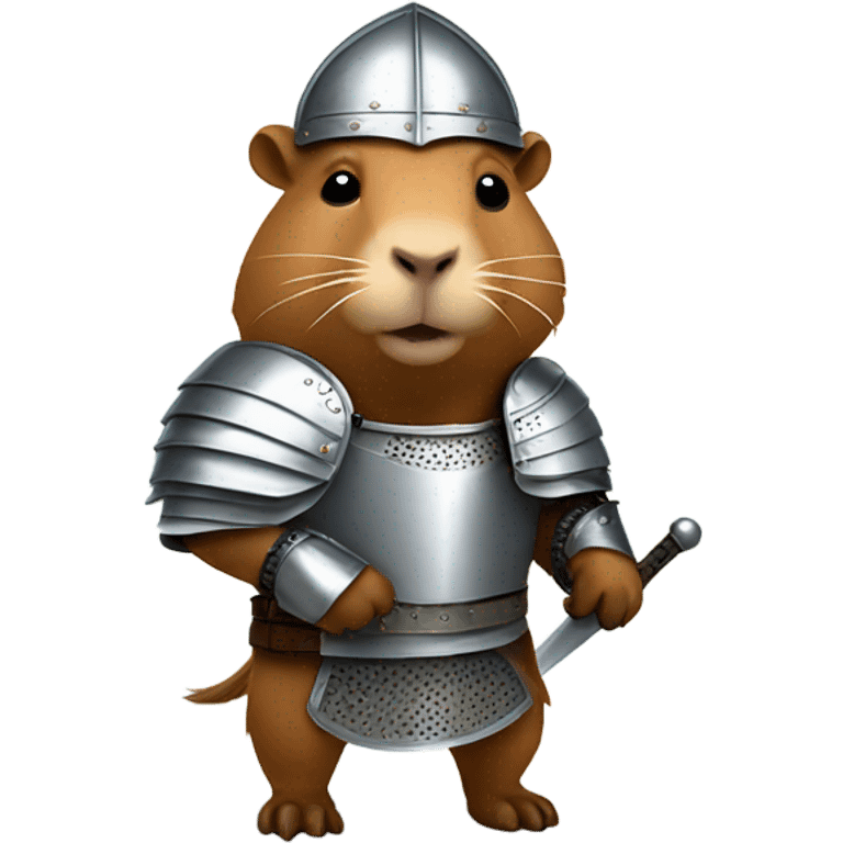 Capybara with sword and armor emoji