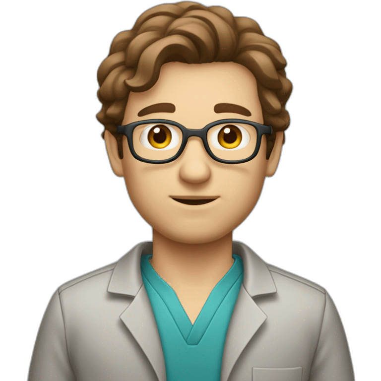 computer scientist caucasian man brown hair emoji