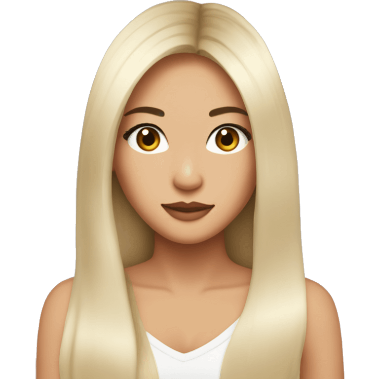 asian glamorous slightly tan long lashes hair down and long upper body emoji