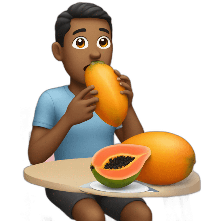 eating a papaya emoji