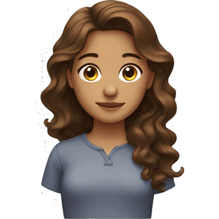 wavy brown hair girl emoji