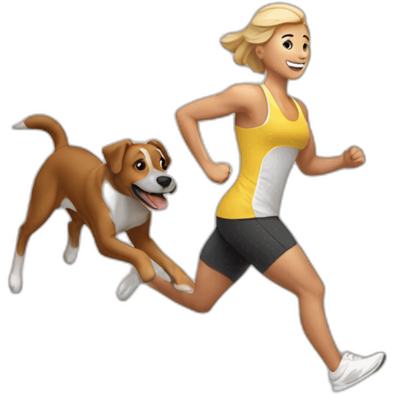 personal trainer running from a dog emoji