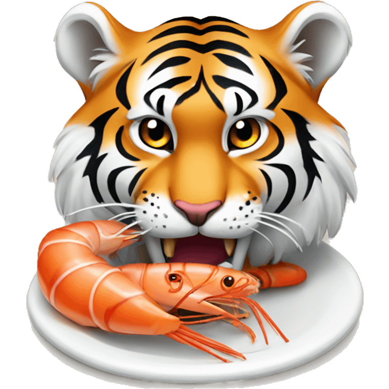 tiger eating shrimp emoji