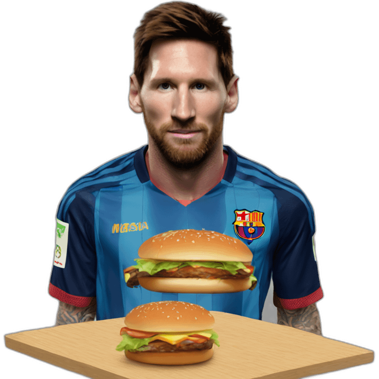 MESSI COMINEDO UNA HAMBURGESA emoji