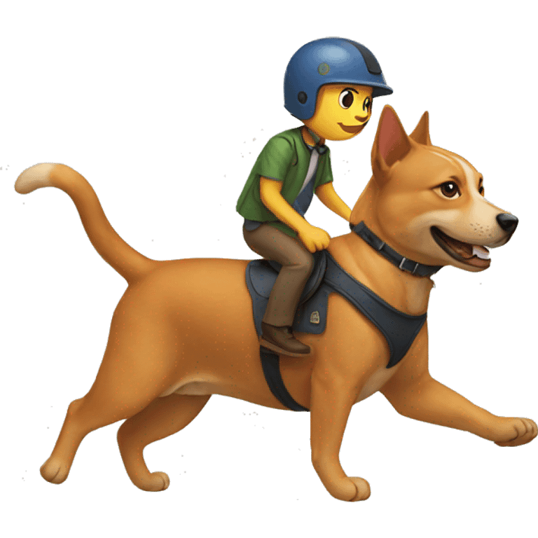 cat riding a dog emoji