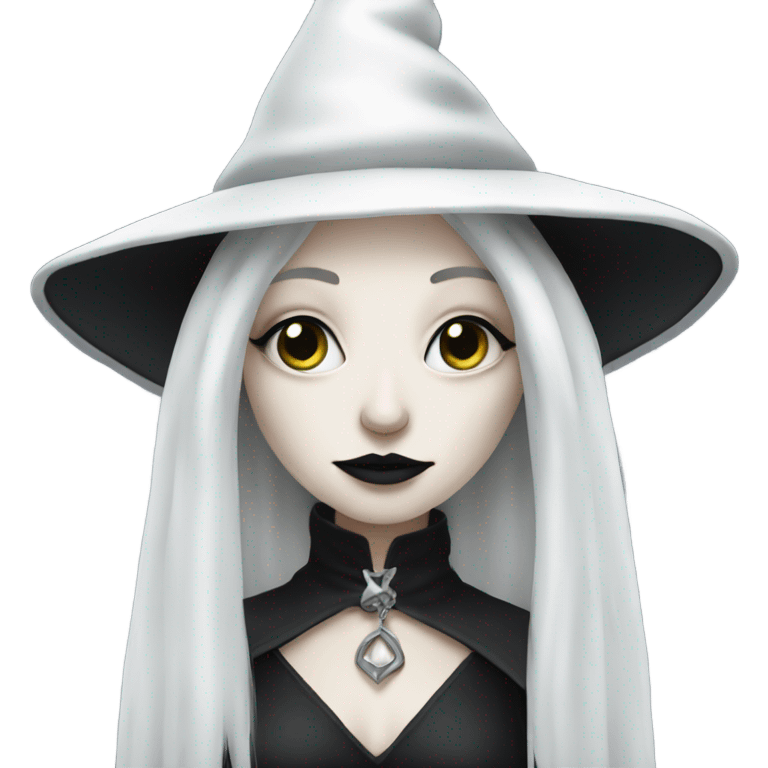 Pale white witch goth emoji