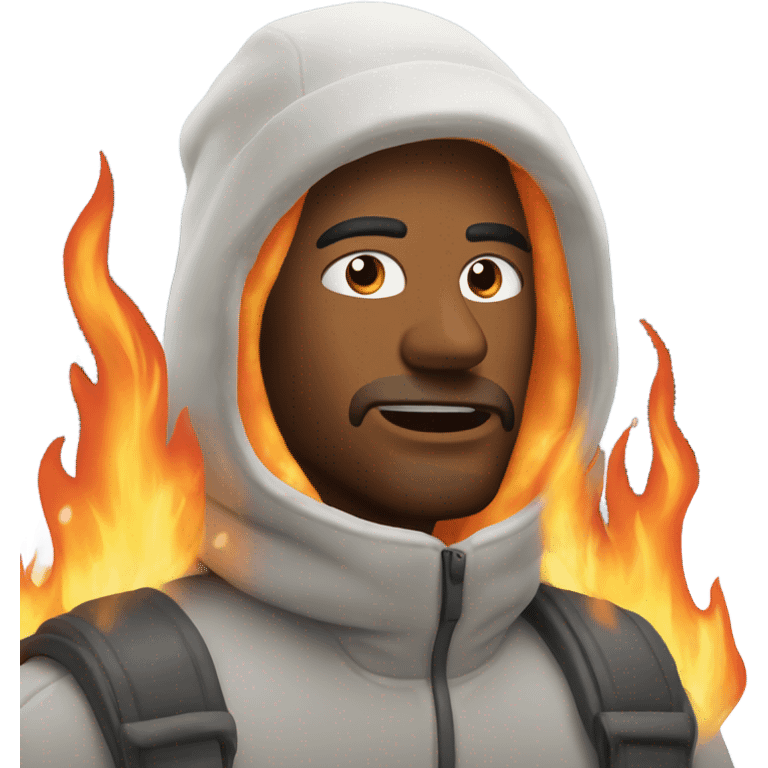 Guy on fire in the snow  emoji