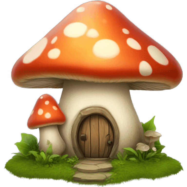 fairy mushroom house emoji