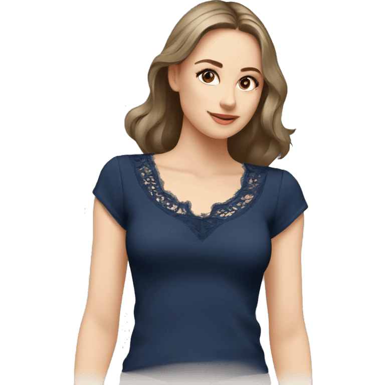  Navy blue top with lace emoji