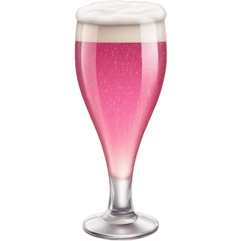 Pink beer with glitter emoji