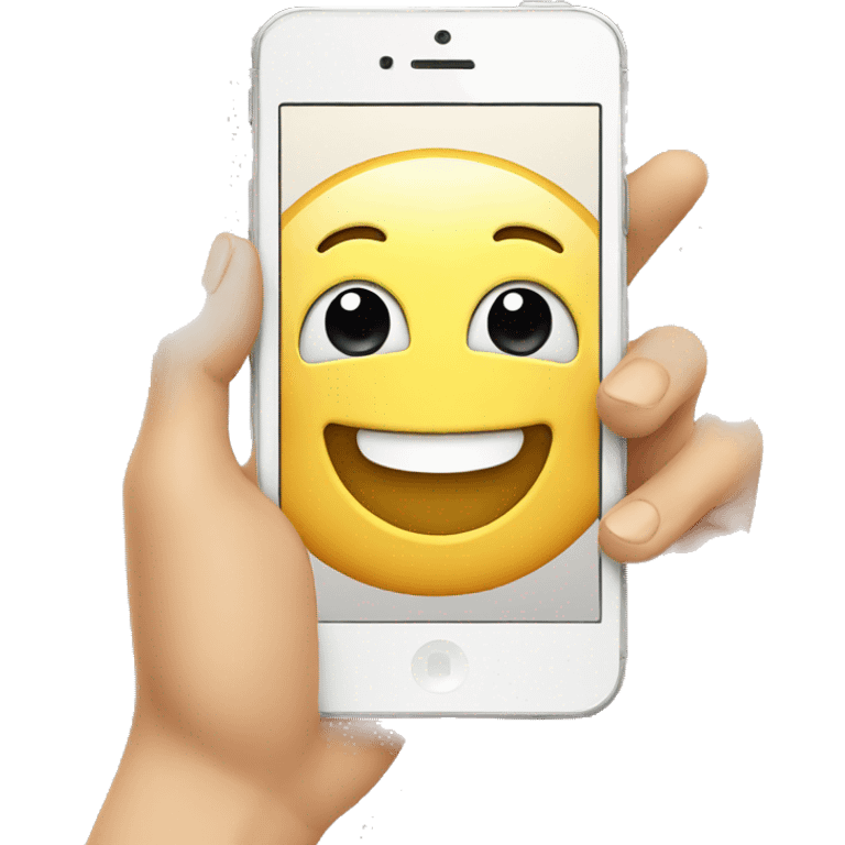 happy face with hands phone  emoji