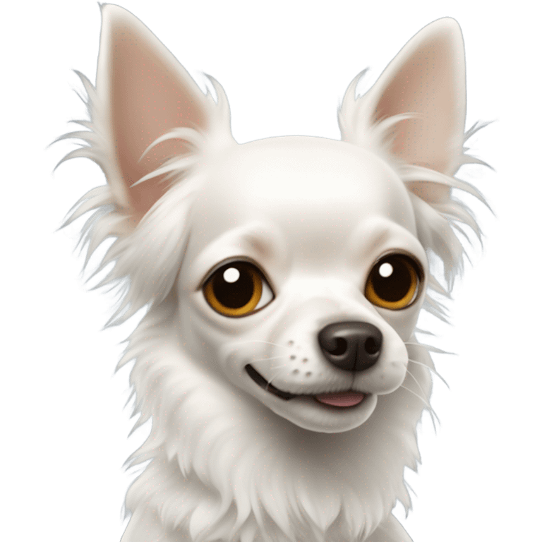 Shaggy white chihuahua  emoji