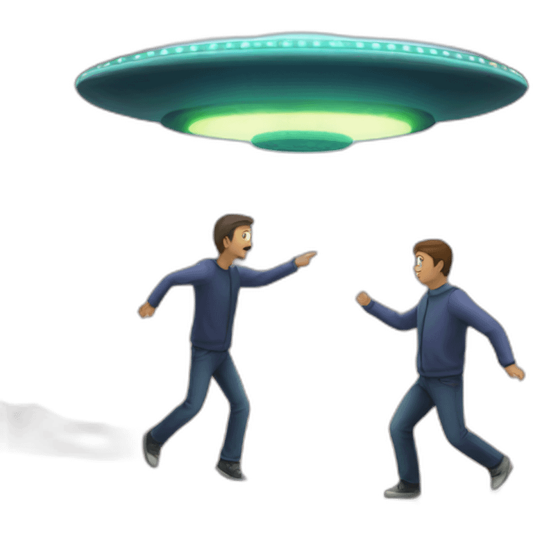 UFO abducting two guys emoji