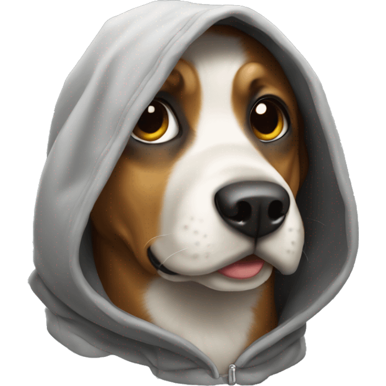 Cute dog in a hood emoji