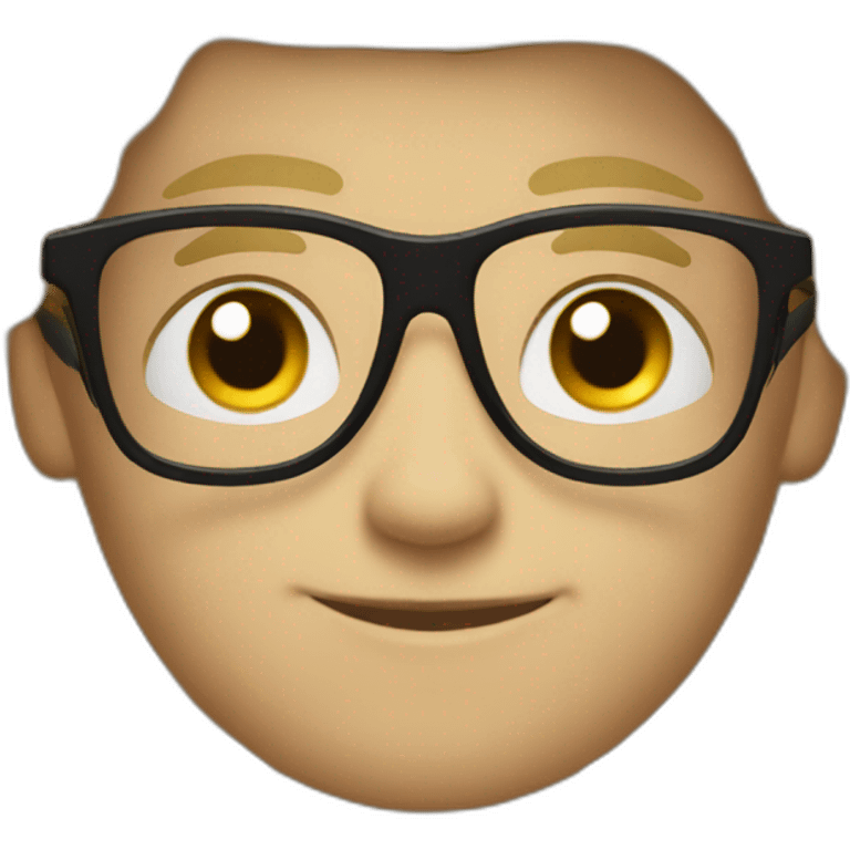 boy with rectangular black glasses and blond spikey hair combed to the left emoji