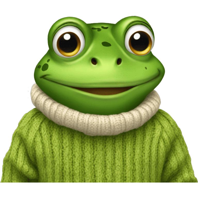 Frog with sweater emoji