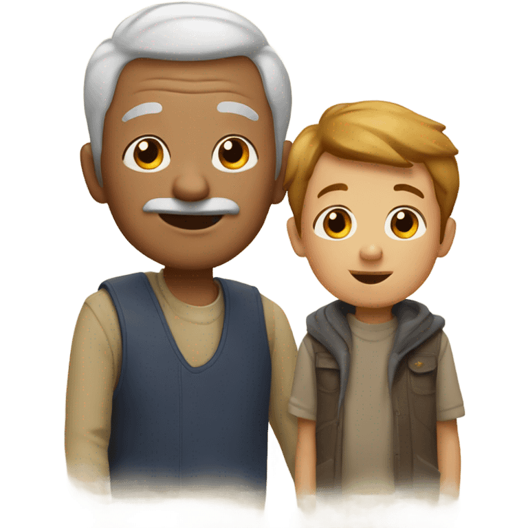 A grandfather with his boy emoji