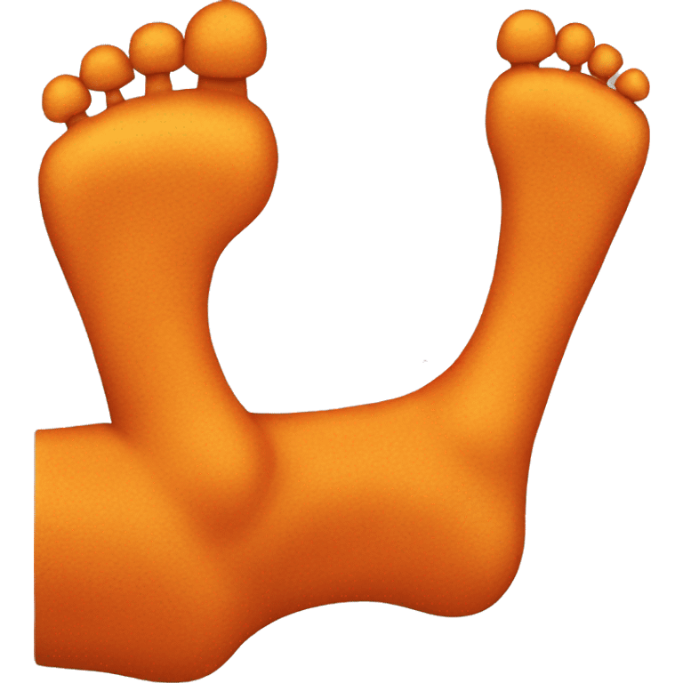 foot holding a cheeto emoji