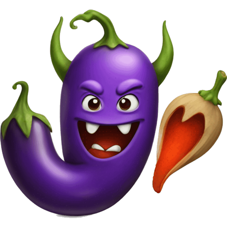 purple devil  with eggplant emoji