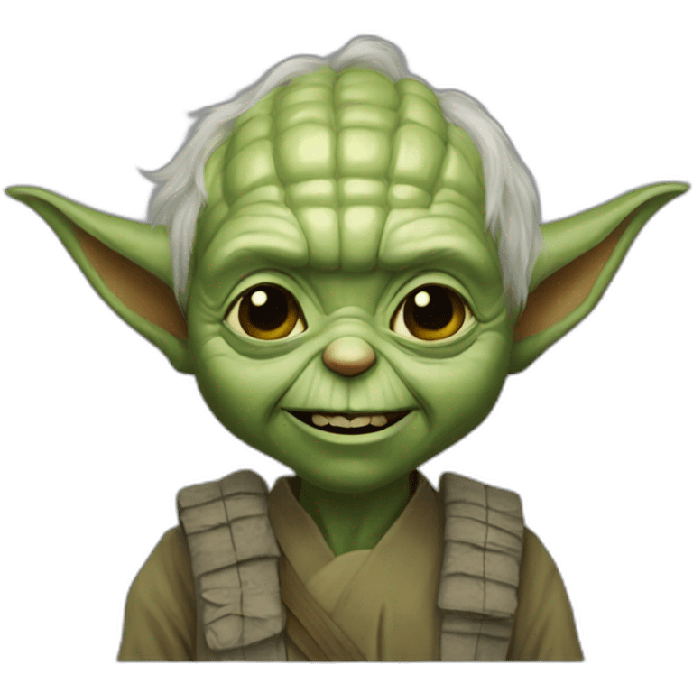 Yoda Ukrainian army smile  emoji