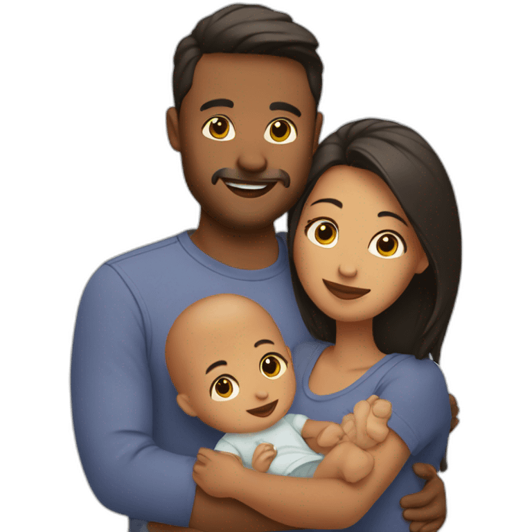 Couple with baby emoji