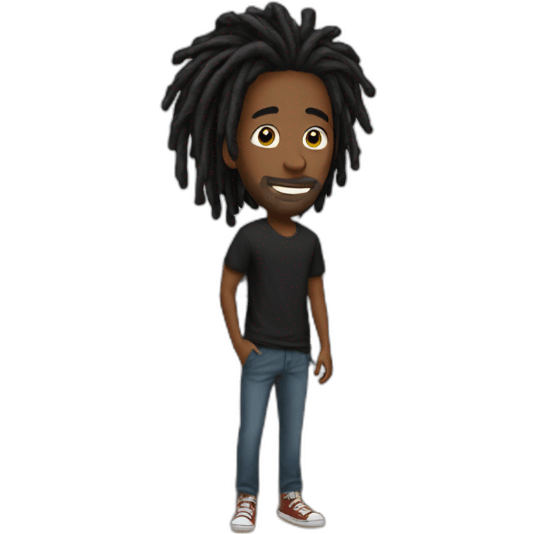 Black man dreadlock in a bedroom emoji