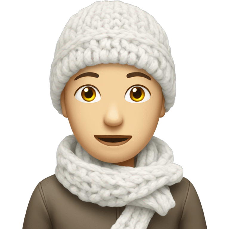 White knitted scarf emoji